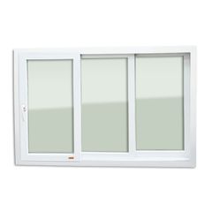 Janela de Correr Com Cremona PVC Branco 3 Folhas Móveis 120x150x11cm Itec