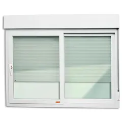 Janela Integrada com Cremona PVC Branco 2 Folhas Móveis 140x120x11,5cm Itec