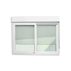 Janela Integrada com Cremona PVC Branco 2 Folhas Móveis 140x150x11,5cm Itec