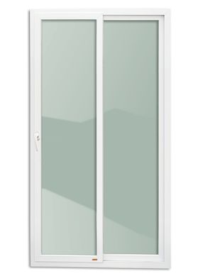 Porta de Correr com Cremona PVC Branco 2 Folhas Mveis 210x120x6cm Itec