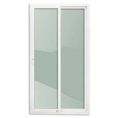 Porta de Correr com Cremona PVC Branco 2 Folhas Móveis 210x120x6cm Itec
