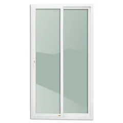 Porta de Correr com Cremona PVC Branco 2 Folhas Móveis 210x180x6cm Itec