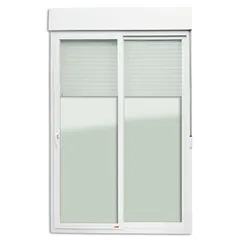 Porta Integrada Veneziana Com Cremona PVC Branco 2 Folhas Móveis 230x180x13cm Itec