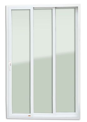 Porta de Correr com Cremona PVC Branco 3 Folhas Mveis 210x200x11cm Itec