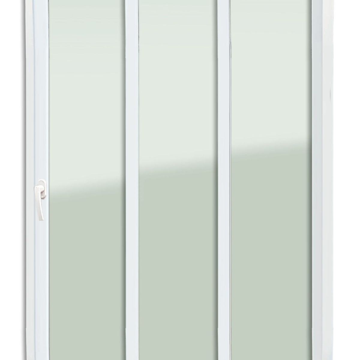 Porta de Correr com Cremona PVC Branco 3 Folhas Móveis 210x200x11cm Itec, marca Brimak - Foto Principal