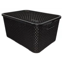 Caixa Organizadora com Tampa Rattam M 8,5L Preto
