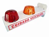 Sinalizador de Garagem com LED e BIP Sonoro 30x1,8x9cm Âmbar e Vermelho
