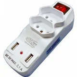 Pino Multiplicador Com Interruptor Com 2 Saídas Carregador Usb 5V 2.1A 3 Pinos 2P+T 10A 2 Tomadas