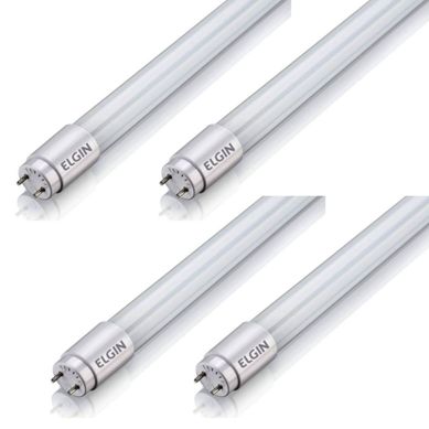 Kit com 4 Lmpadas Tubular T8 LED 20W 6500K