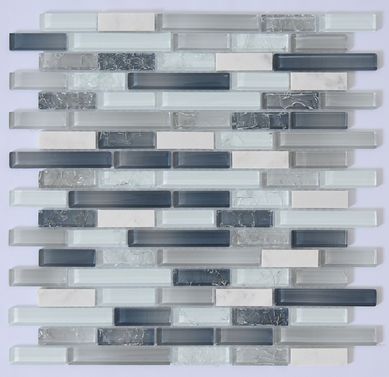 Pastilha de Vidro 30x30cm Cinza Glassline