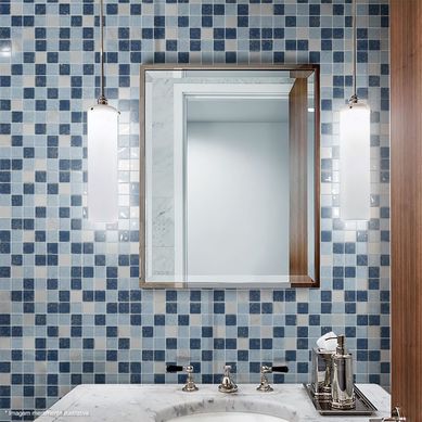 Pastilha de Vidro Elegance 30x30cm Azul Glassline