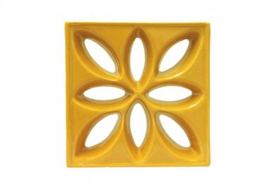 Tijolo Vazado Esmaltado Ltus 25,5x25,5cm Amarelo Girassol