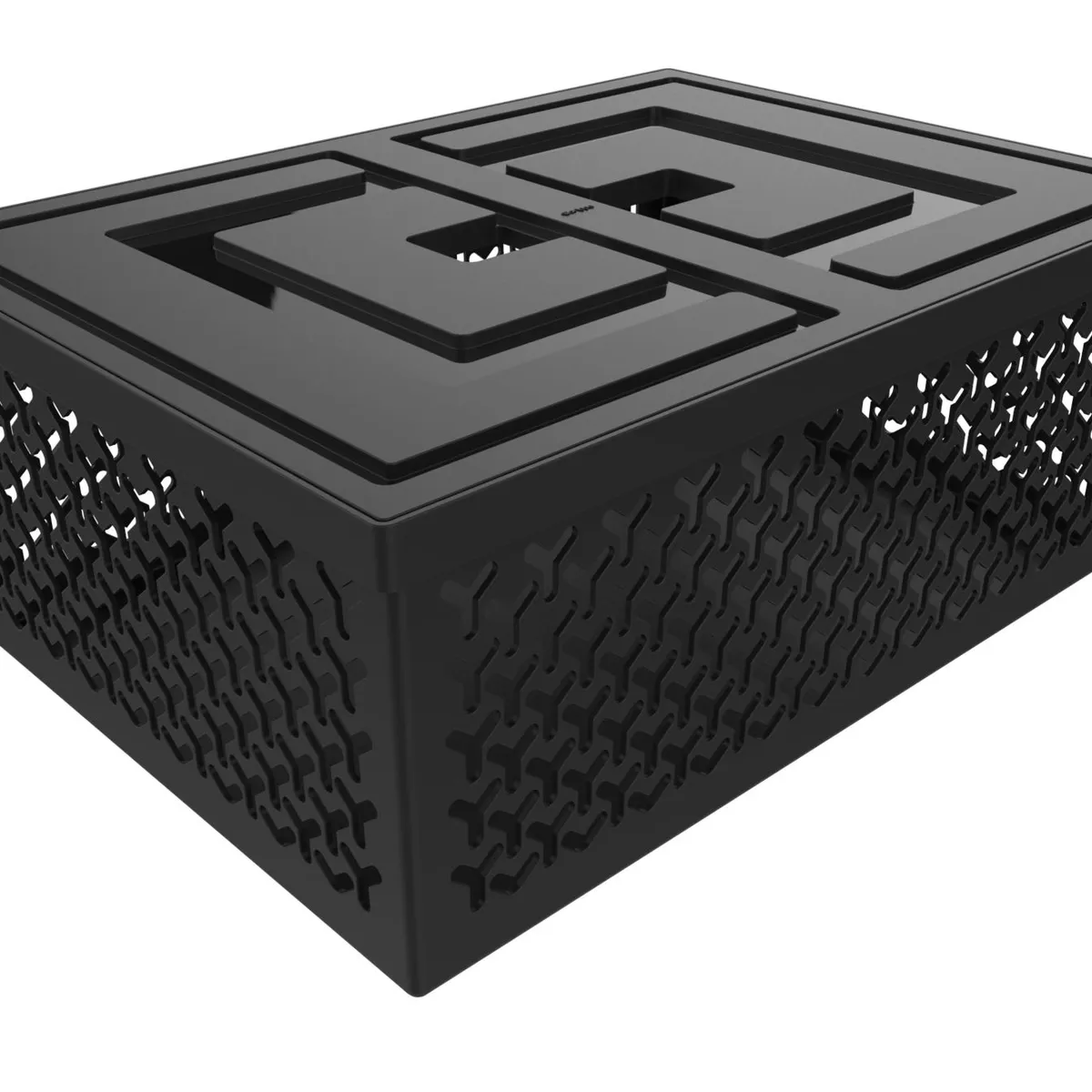 Cesto Organizador com Tampa 18,2x32,7x45,2cm Preto, marca Crippa - Foto Principal