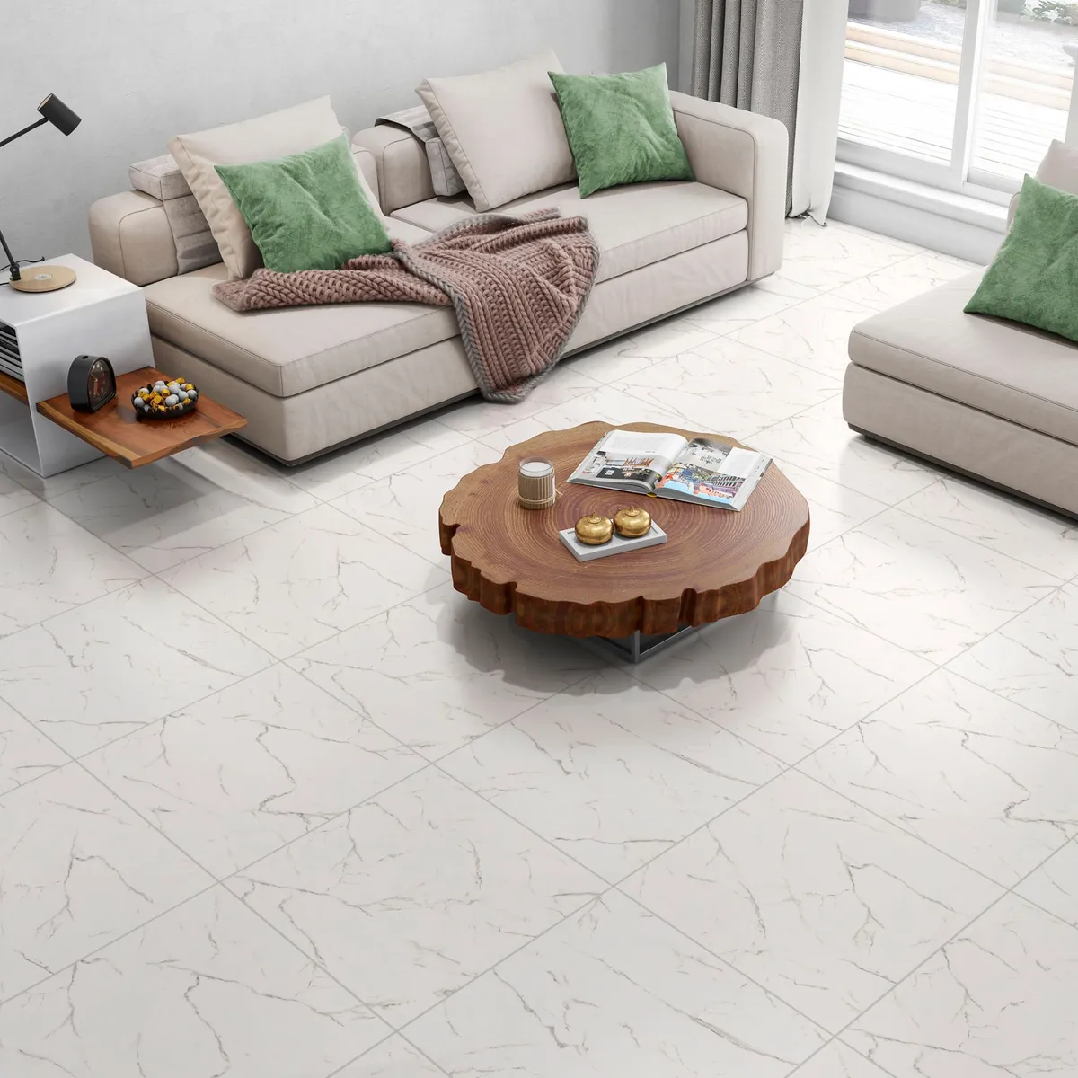 Piso Cerâmico Piazza 61x61cm Branco, marca Idealle - Foto Principal
