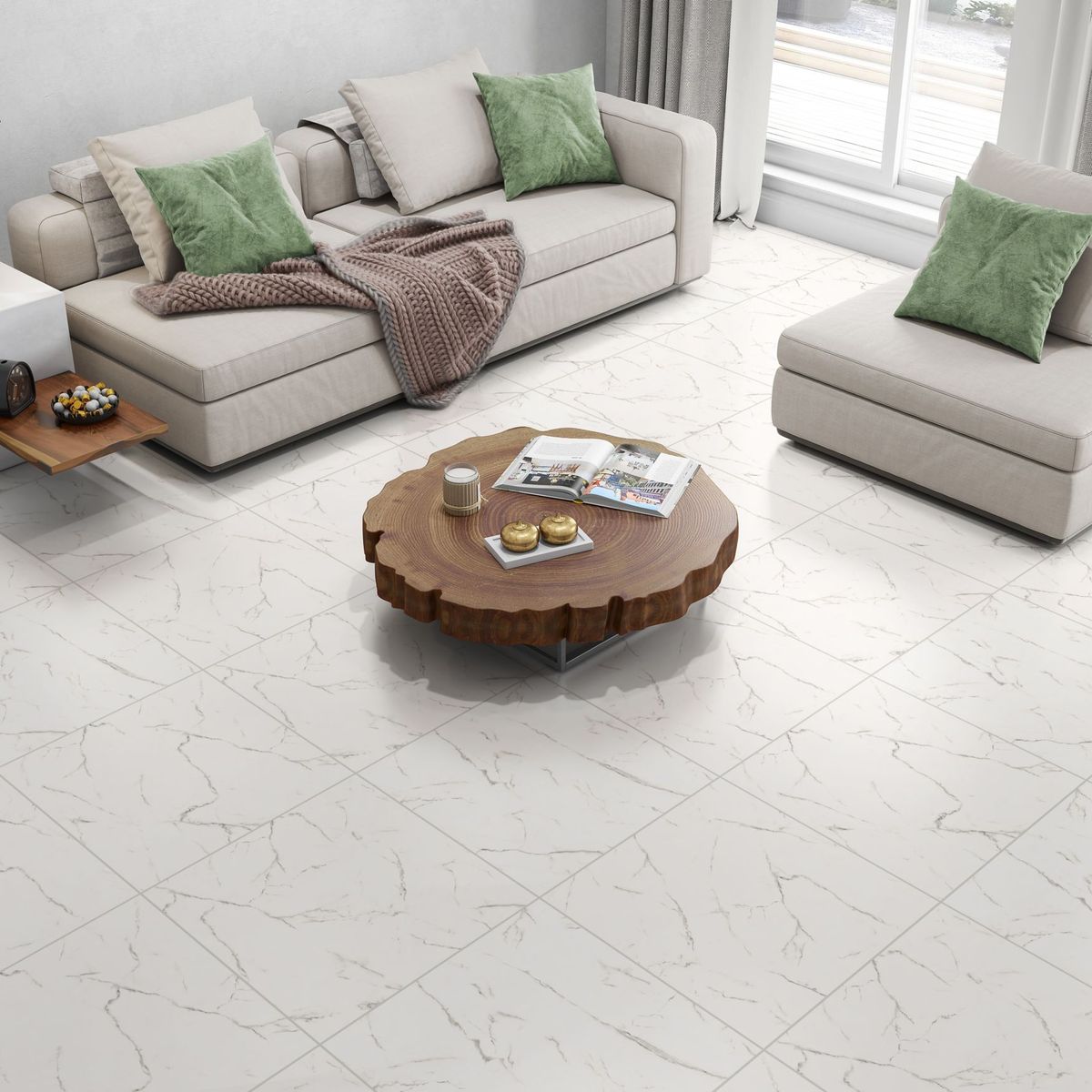 Piso Cerâmico Piazza 61x61cm Branco, marca Idealle - Foto 2