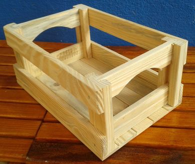 Caixote de Madeira Pinus 17x24x37cm Natural