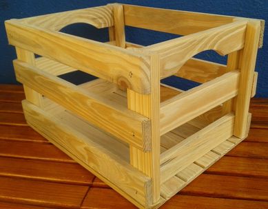 Caixote de Madeira Pinus 29x24x42cm Natural