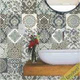 Adesivo de Azulejo Damasco Cores