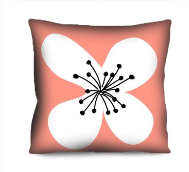 Almofada Veludo Hibisco 42x42cm Rosa