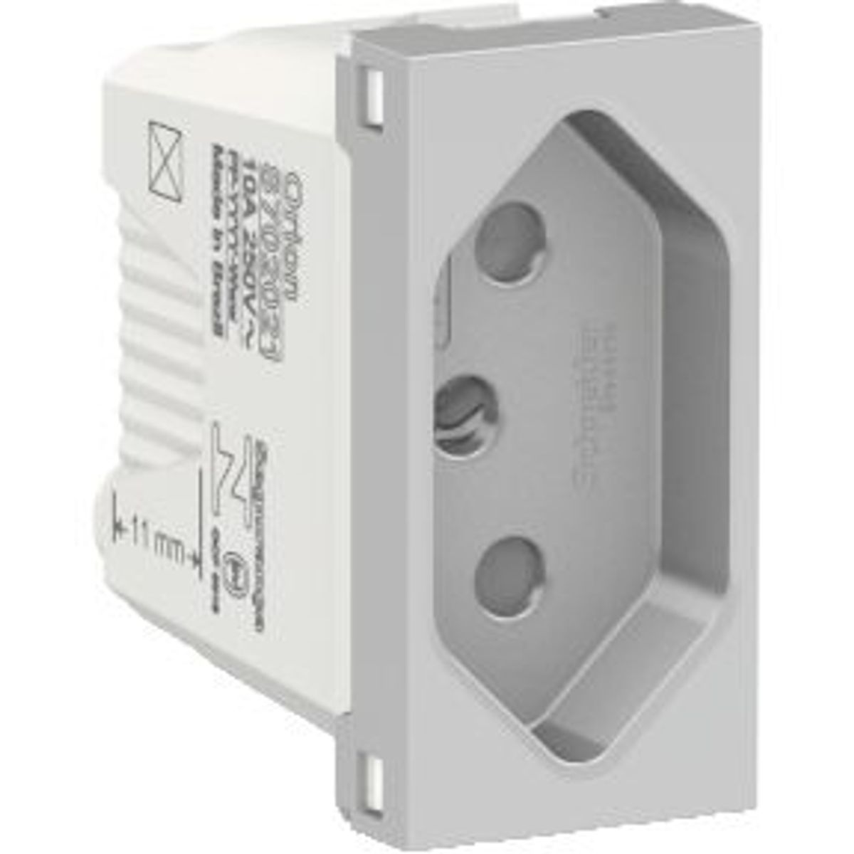 Módulo Tomada 10A Orion Aluminio Bivolt, marca Schneider - Foto Principal