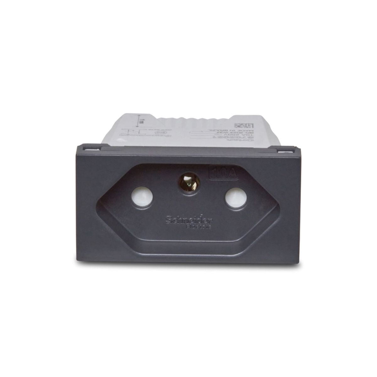 Módulo Tomada 10A Orion Grafite Bivolt, marca Schneider - Foto Principal