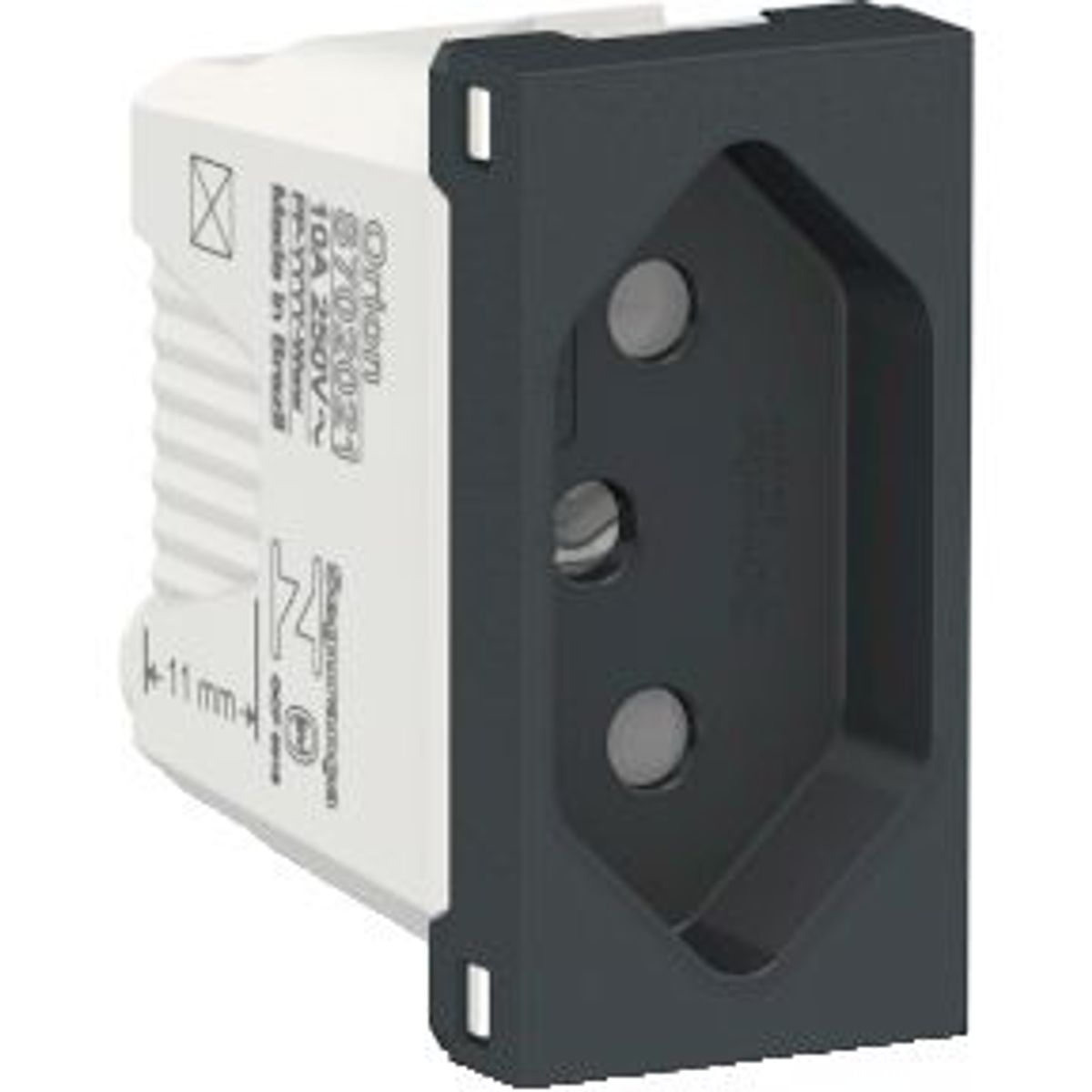 Módulo Tomada 10A Orion Grafite Bivolt, marca Schneider - Foto 2