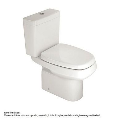 Kit Vaso Sanitrio e Caixa Acoplada Monte Carlo 74,5x39x66,5cm Branco Deca