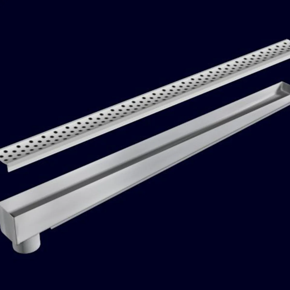 Ralo Linear Leve Grelha Saída Por Baixo Na Ponta Alumínio Anodizado 4,5X80Cm, marca Aminox - Foto 2
