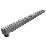 Ralo Linear Leve Grelha Saída Por Baixo Na Ponta Alumínio Anodizado 4,5X100Cm