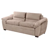 Sofa Lisboa Sue Print 94x213x98cm 3 Lugares Bege Escuro
