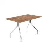 Mesa de Jantar com Tampo Natural 136x80cm Cromado