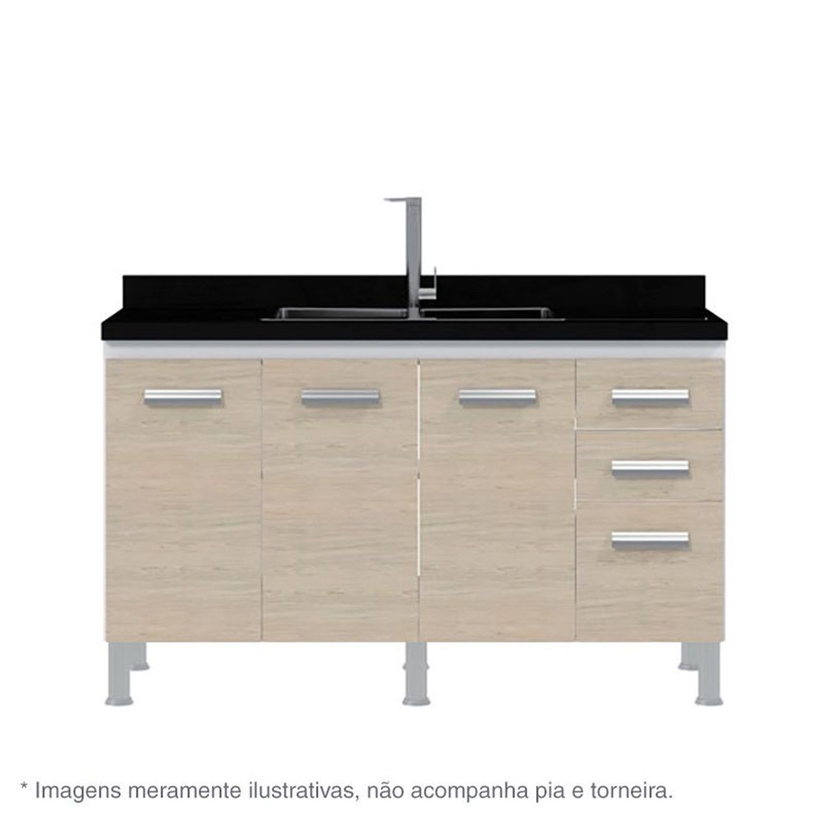 Gabinete Alfa 55x144cm Branco Berlin Cerocha, marca Cerocha - Foto Principal
