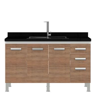 Gabinete Alfa 55x144cm Preto