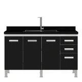 Gabinete Alfa 55x144cm Preto