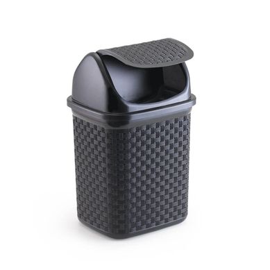 Lixeira de Pia Basculante Rattan 18,9x15,9cm Preto