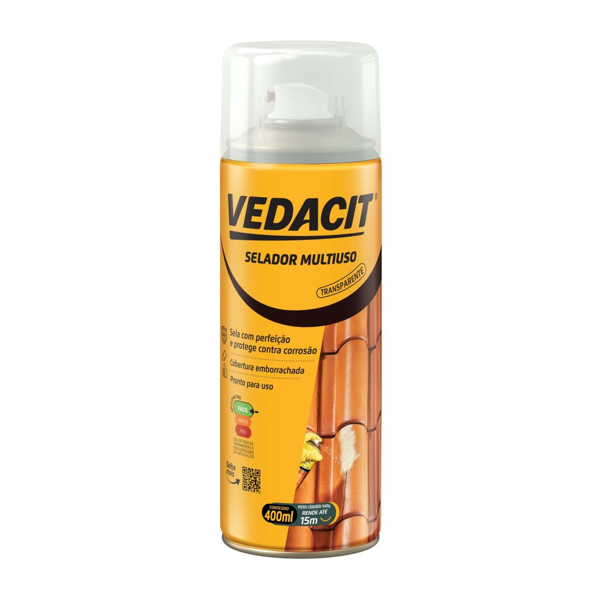Selador Multiuso Emborrachado Transparente Aerosol 400ml Vedacit, marca Vedacit - Foto Principal
