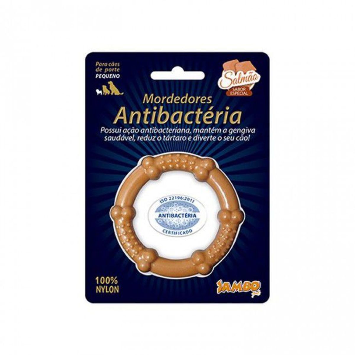 Mordedor Ring Pequeno Antimicrobial Salmao, marca Jambo Pet - Foto Principal