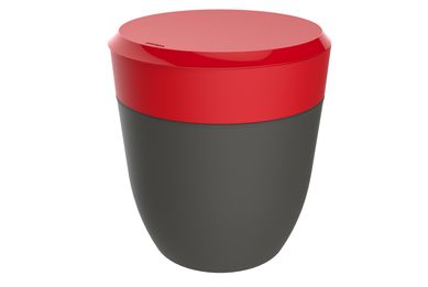Lixeira 2,5 Litros 16,5x16,5x18cm Cinza e Vermelho