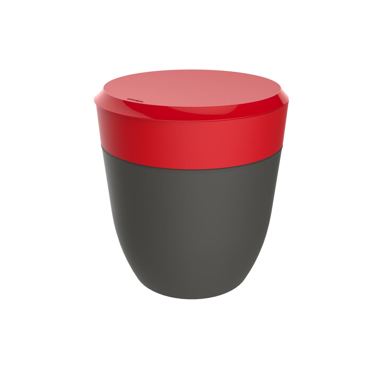 Lixeira 2,5 Litros 16,5x16,5x18cm Cinza e Vermelho, marca Crippa - Foto Principal