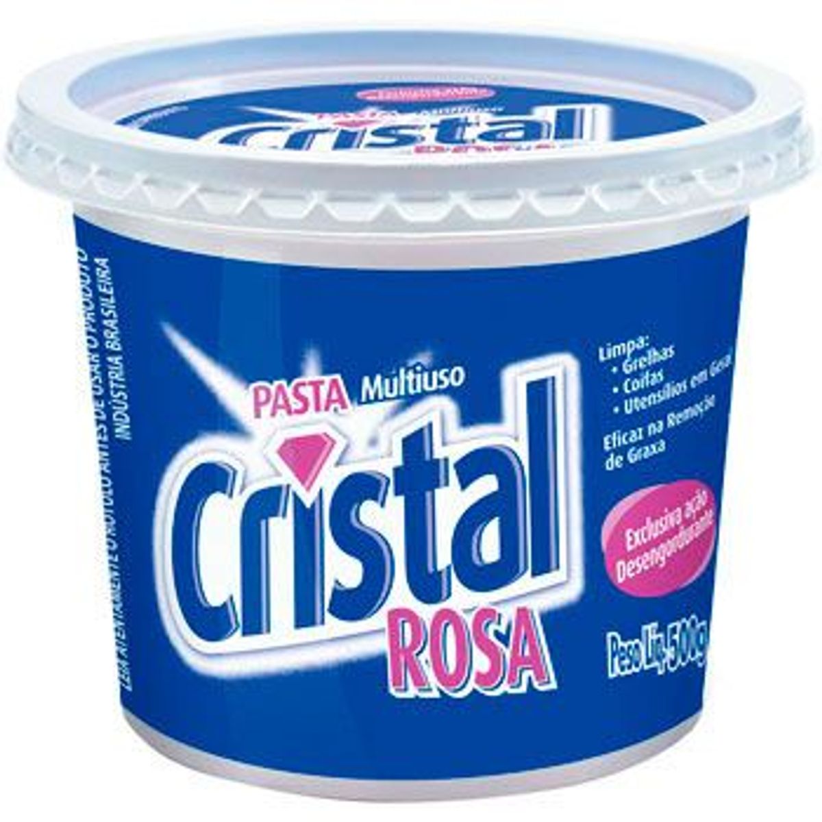 Pasta Cristal Rosa Mão Multiuso 500g, marca Cristal - Foto Principal