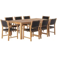 Conjunto de Mesa para Jantar Parga 9 Peças Marrom e Preto