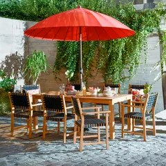 Conjunto de Mesa para Jantar Parga 9 Peças Marrom e Preto