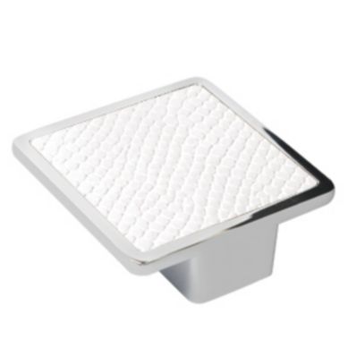 Puxador para Mveis Boto Couro 3,8cm Branco