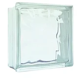 Bloco de Vidro Ondulado 19x19x8cm Transparente