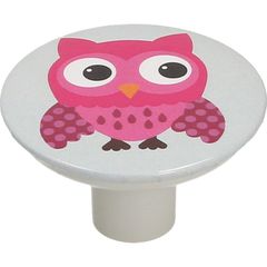 Puxador para Móveis Botão Serigrafia Coruja 5cm Gamet