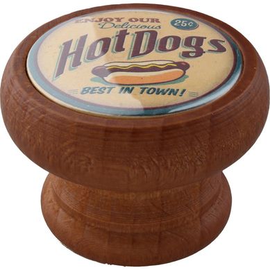 Puxador para Mveis Boto Miel Hot Dog Madeira 4cm Marrom