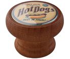 Puxador para Móveis Botão Miel Hot Dog Madeira 4cm Marrom