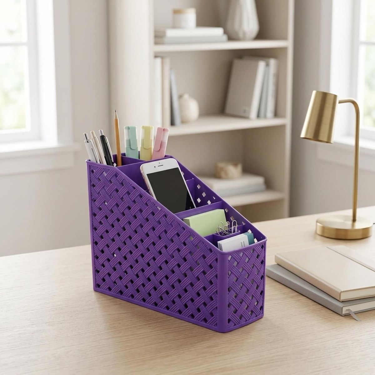 Organizador com 4 Divisórias Rattan Natural, marca Paramount - Foto 2