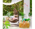 Cadeira Suspensa Egg com Suporte Marrom Just Home Collection
