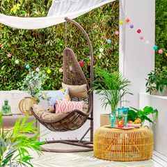 Cadeira Suspensa Egg com Suporte Marrom Just Home Collection